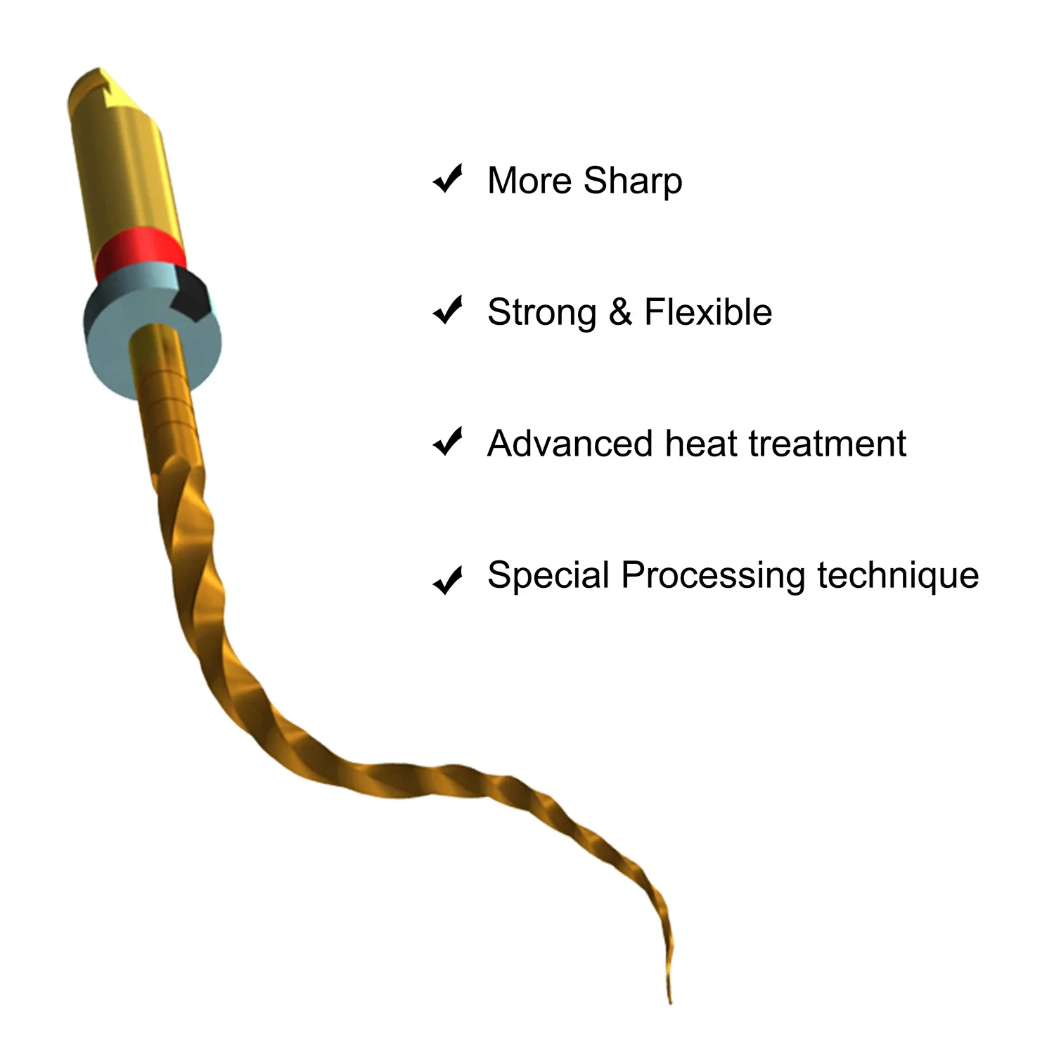 Endo Rotary Files Dental Gold Flexible Golden Endodontic 19/21/25mm Nickel Titainium Root Canal Material