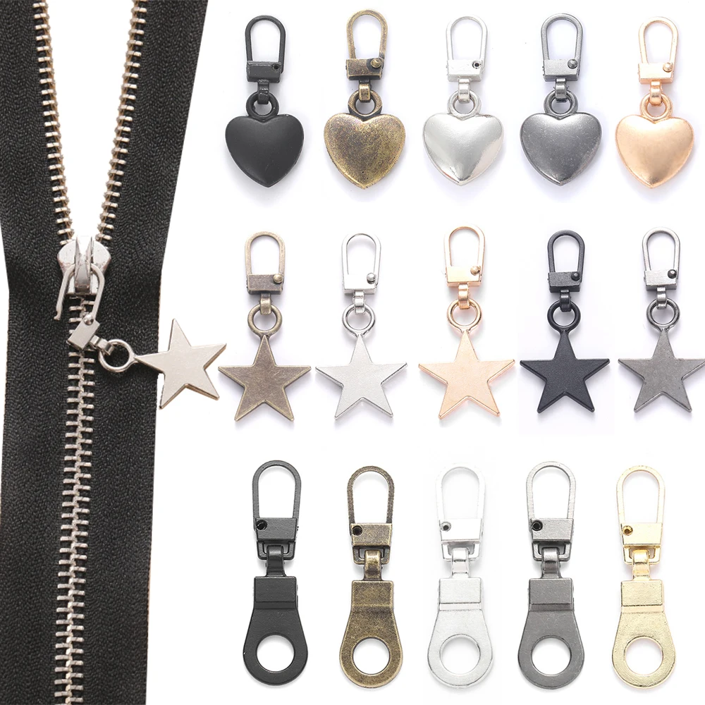 5pcs Detachable Metal Zipper Pullers Slider Replacement For Zipper