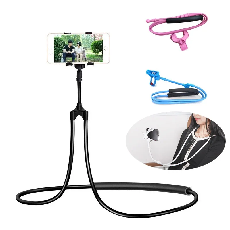 Mobile Phone Holder Hanging Neck Lazy Cellphone Mount Accessories Adjustable 360 Degree Phones Holder Stand for iPhone