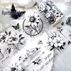 2m/Roll Monochrome Butterfly Flower PET Tape Masking Tape For Sticker Scrapbooking Journal Card Making Stationery 2