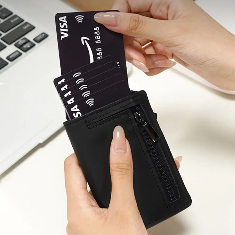 Neue Luxus Multi-Card Slot männer Karte Tasche Rfid Blocking Leder Kreditkarte Halter Praktische Minimalistischen Bank Karteninhaber fall – Detail 12
