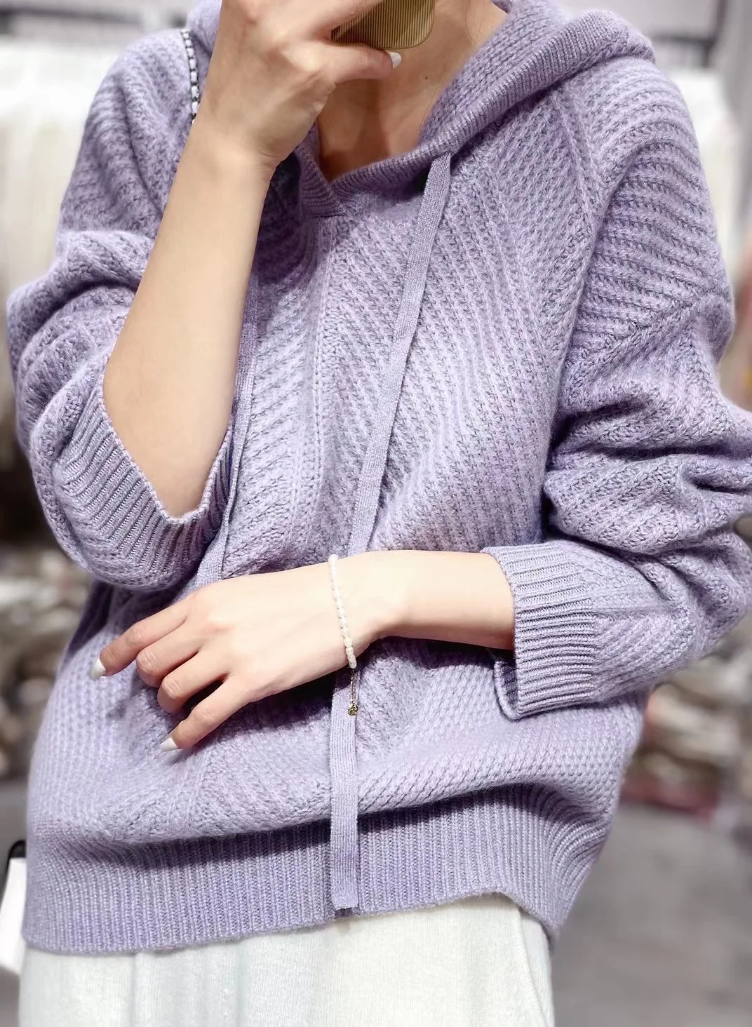 2022 autumn winter new fashion explosion hoodie 100% pure wool sweater pullover warm women