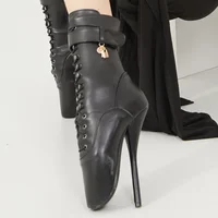 Extreme  7'' High Heel Stiletto Fetish Cosplay Style Ankle Ballet Boots