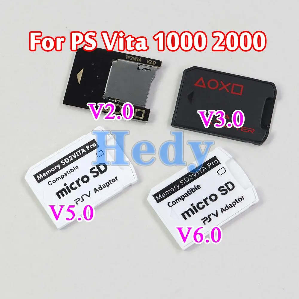 PSVita-게임 카드 어댑터 용 V2 V3 V5 V6 5.0 6.0, 50 개 버전 마이크로 SD, TF SD2Vita 변환기, PSV 1000 2000 용 빠른 로딩