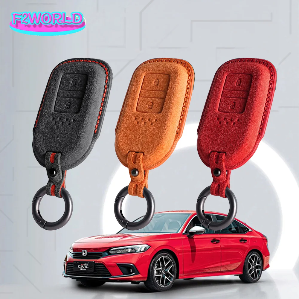 

10Pcs New Alcantara Suede Car Key Case Cover For Honda CRV CR-V Fit Civic Accord HR-V HRV XR-V Car Keychain Styling Accessories