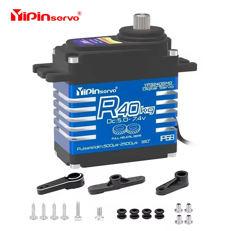 Vue éclatée d'un servomoteur RC 35kg montrant engrenages métalliques et circuit imprimé, parfait pour voiture RC.