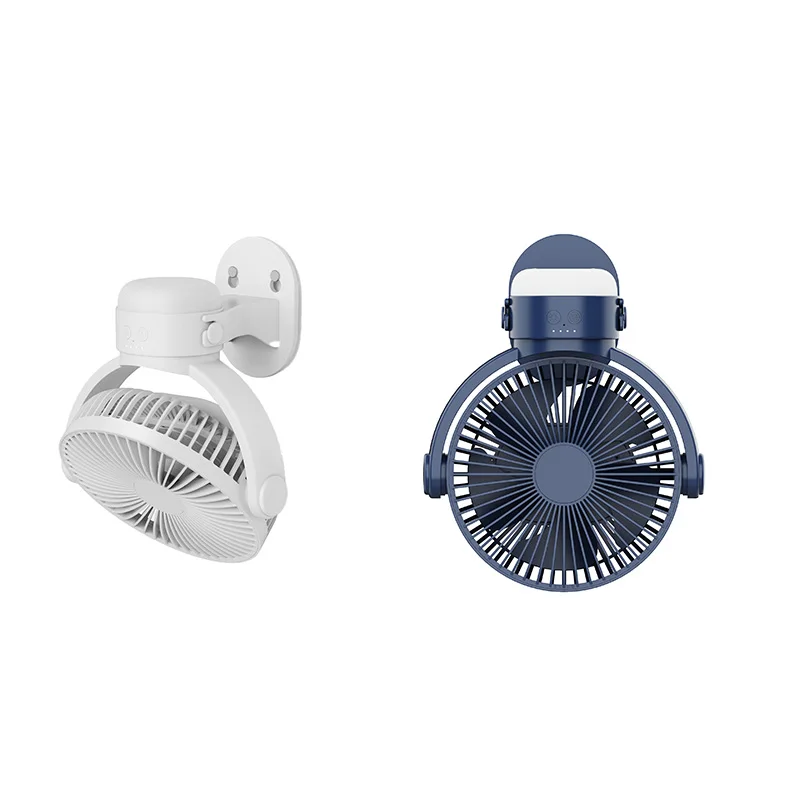 

Wall Mounted Air Fan Circulating Fan With LED Lamp Portable Camping Ceiling Fan White