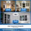 IRALAN Ceiling Fans with Lights and Remote,6 Speeds, Reversible,19 Inch Low Profile Ceiling Fan for Bedroom-White/Black 3