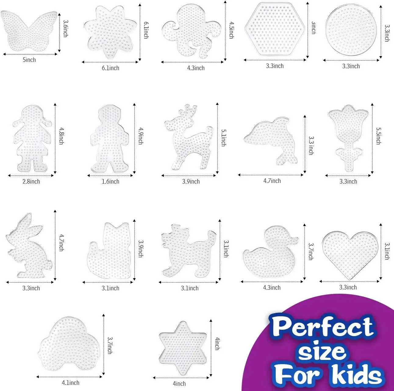 20PCS 5mm Fuse Beads Boards Clear Perler Hama Beads Pegboards Tweezers Hang Ropes Keychains Small Hoops for Kids DIY Craft Beads 2