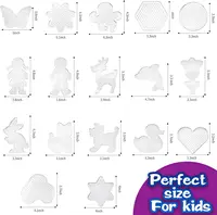20PCS 5mm Fuse Beads Boards Clear Perler Hama Beads Pegboards Tweezers Hang Ropes Keychains Small Hoops for Kids DIY Craft Beads 2