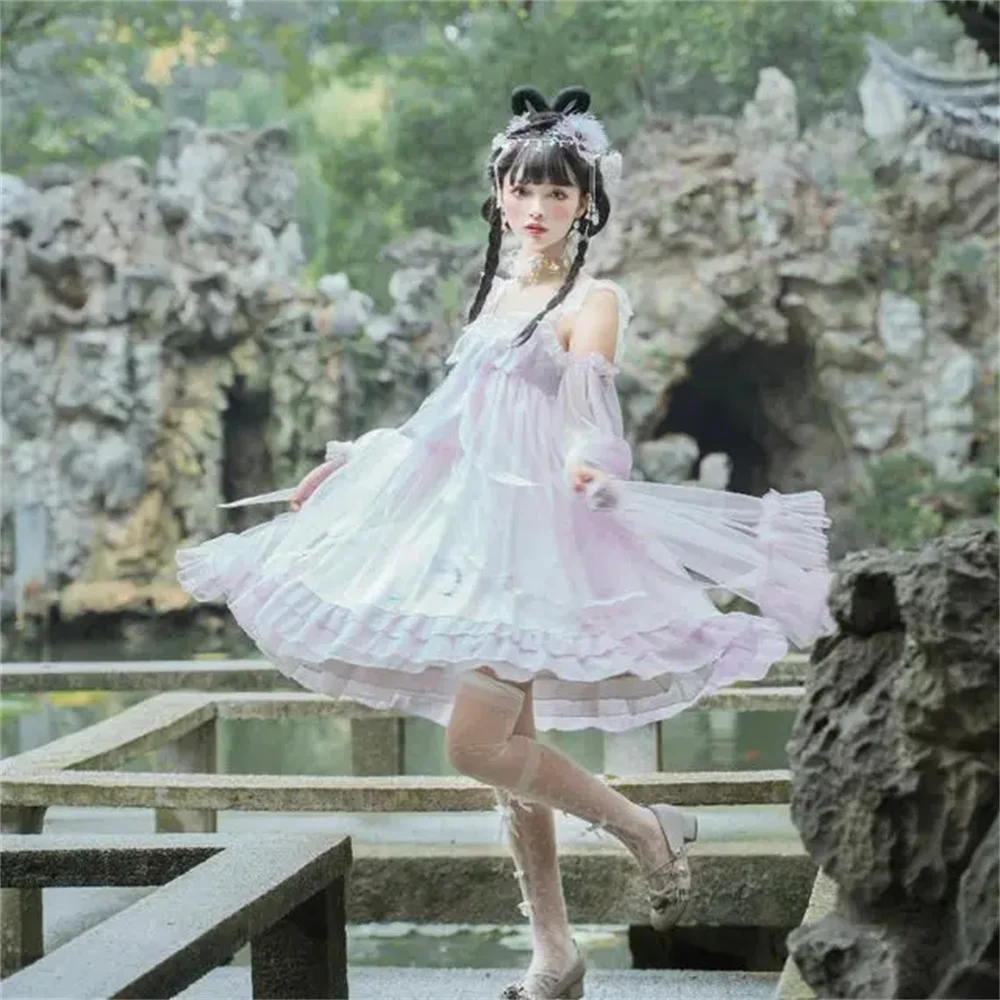 JSK-Vtido De Verano De Manga Larga Para Chica, Traje De Cantante De Cuadros Morados, Lolita, Diario, Dulce, Lolita, Gótico - AliExprs 200000532