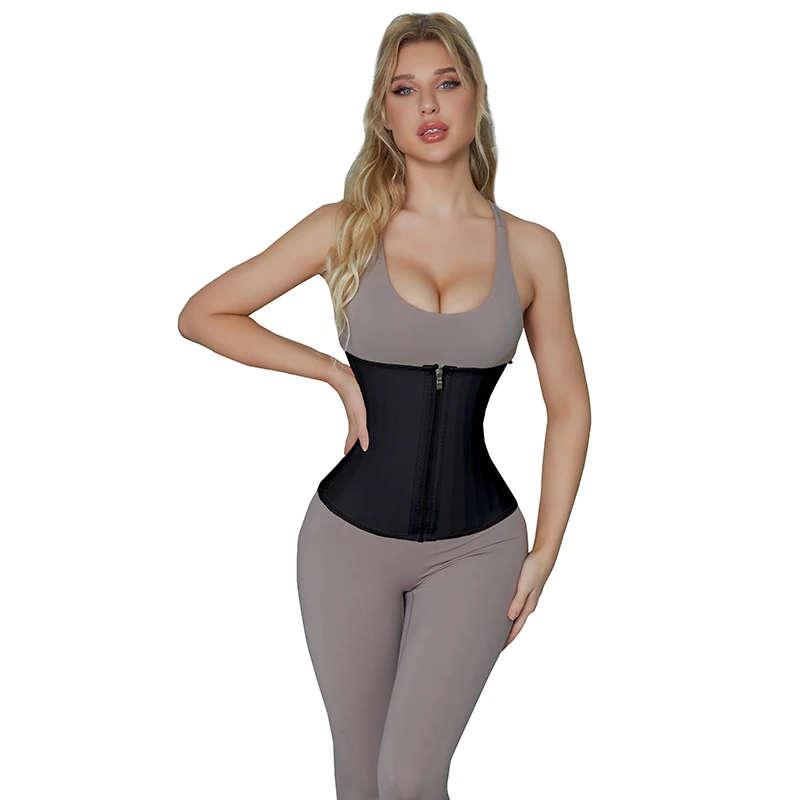 

Latex 25 Steel Bone Gloss Corset Sweat Workout Cincher Belt Tunmmy Control Waist Trainer Abdominal Belt ann chery fajas