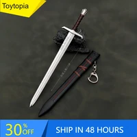 22cm Medieval Arthur Pendragon Swords Metal Katana Samurai Sword Uncut Blade Model Accessories Keychain Gifts Toys for Boys 1