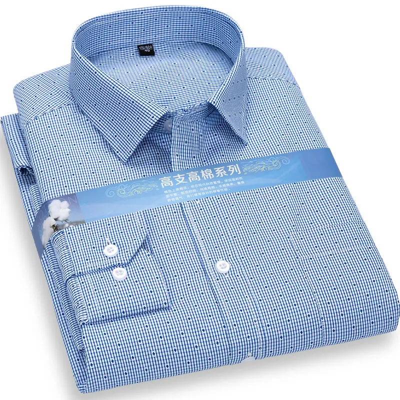 Long Sleeve Formal Mens Striped Dress Shirts Social Turn-down Collar With Pocket Regular Fit Business Smart Casual Shirt For Man