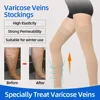 1 Pair Thigh High Compression Stocking for Women and Men, 20-30mmHg Toeless Compression Socks for Varicose Veins, Edema, Flight 2