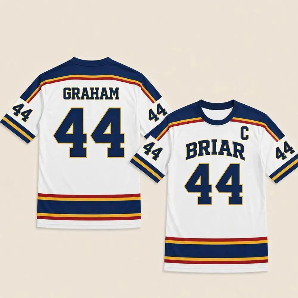 2026 Hot Off Campus Briar University Hockey-Trikot Graham 44 DI LAURENTIS 66 Cosplay T-Shirt Herren Damen Sommer Streetwear Tees