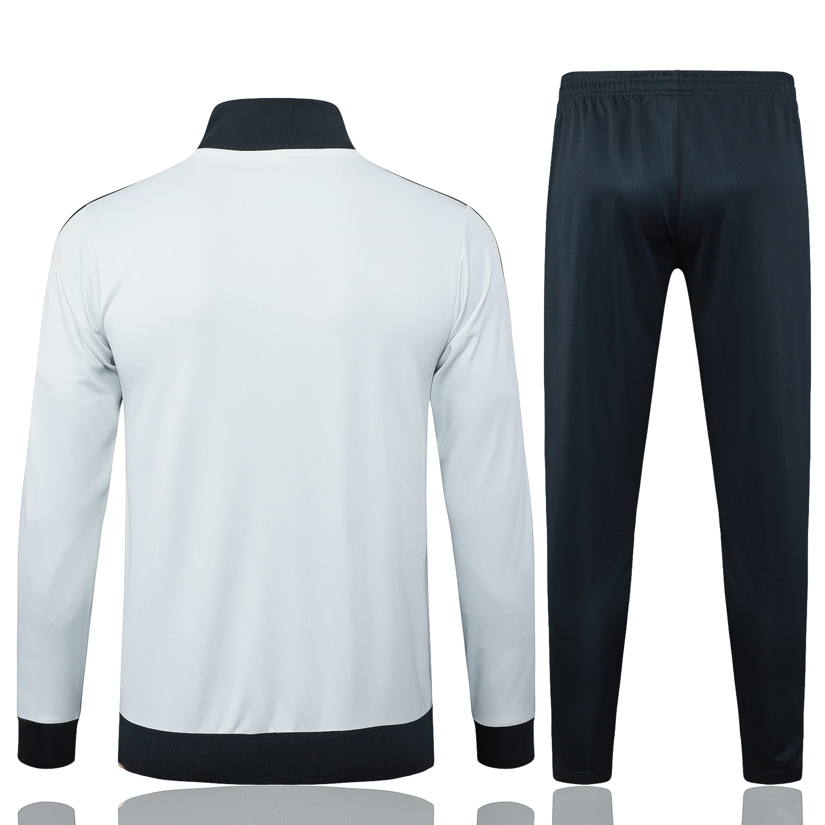 Adidas Soccer Jerseys Men Professional Trendy Multi-functional Zippered Sportswear Football Training Suit Set White Black