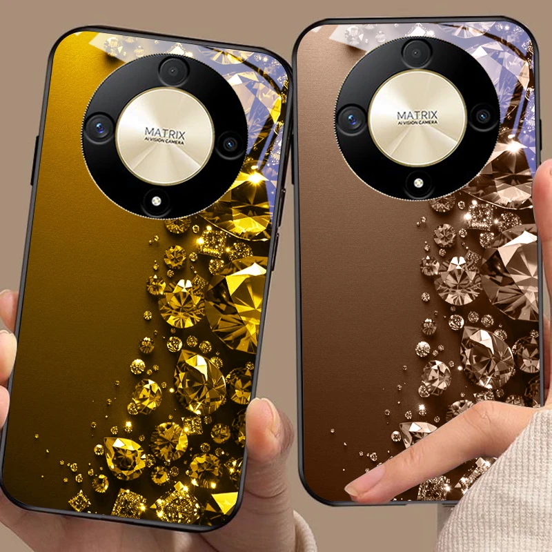 Premium Full Diamonds Tempered Glass Phone Case