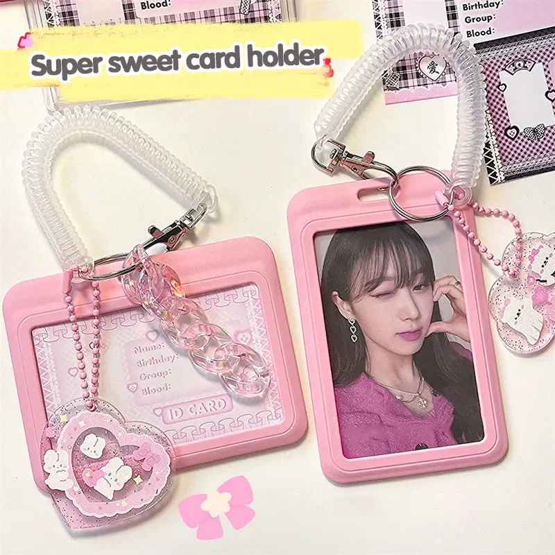 3 Inch Kpop Photocard Holder Kawaii Album for Cards Acrylic Card Holder Bus Card ID Pendant Keychain photo card holder photocard protector photocard holder