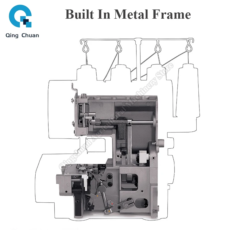 Overlock Machine Heavy-Duty Metal Frame Overlock Machine 1,300 Stitches Per Minute Multifunctional Edging