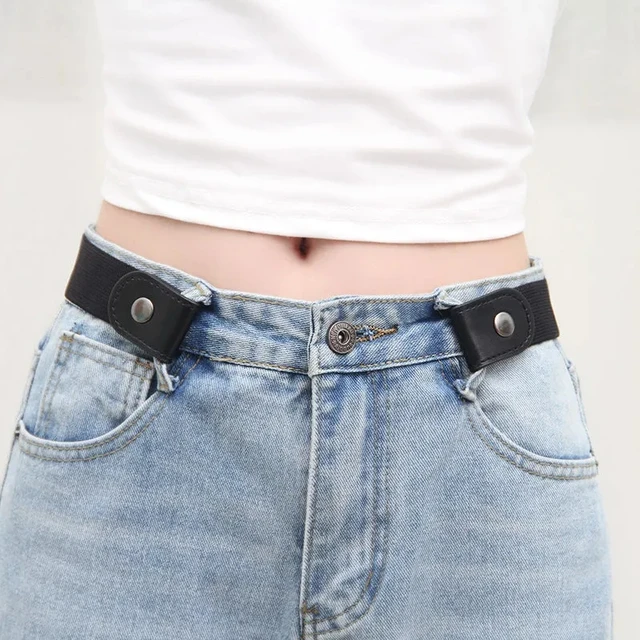 Simple And Fashionable Women'S Belt Elastic Lazy Men'S Belt Woven Invisible And Seamless Unisex Jeans Belt Length Adjustable 3