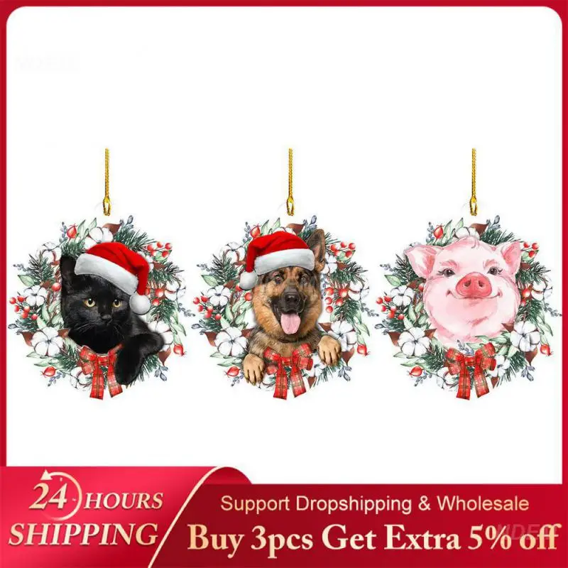 

Xmas Tree Decoration Pendant Hanging New Year Xmas Gift Toy Cat Crafts Pendants Not Assemble 15g Christmas Decorations Durable