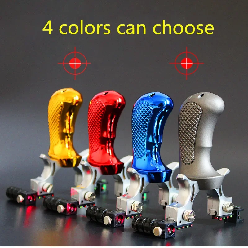 Laser Sight Laser Aiming Slingshot Powerful Outdoor Hunting Competition Slingshot Resin Material Use Flat Rubber Band 4 Colors