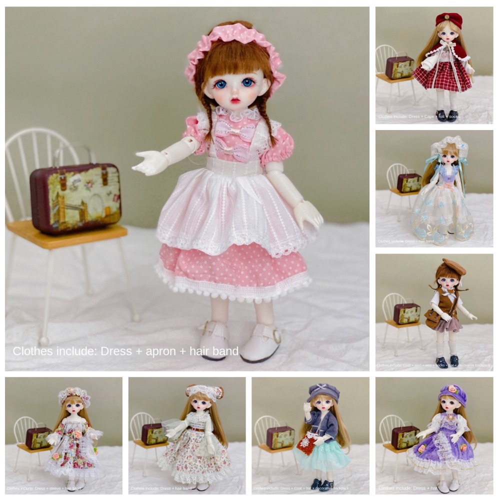 New Elegant 30cm Doll Clothes Pretty Cute 1/6 BJD Doll Outfit Set Casual Doll Dress DIY