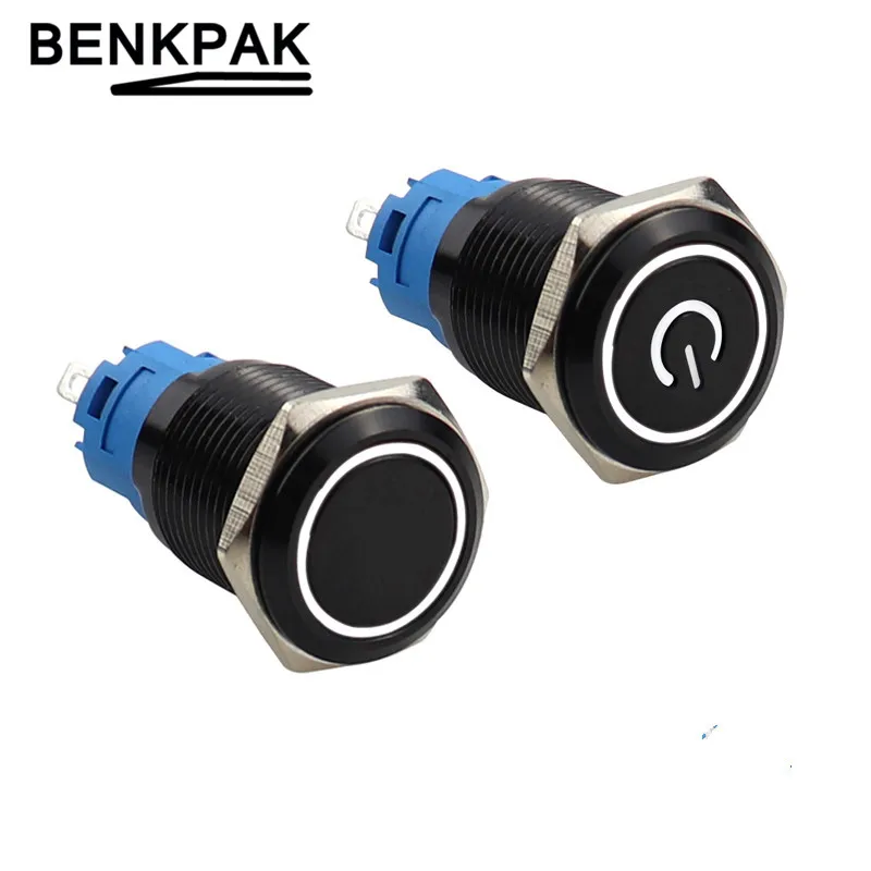 16mm 5v 12v 24v 220v Led Car Aluminum Metal Switch Push Button