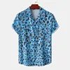 Fashion Leopard Print Summer Men's Shirts Casual Oversized Short Sleeve Fashion Single-Breasted Blouses Trend Tops Men Clothing 3
