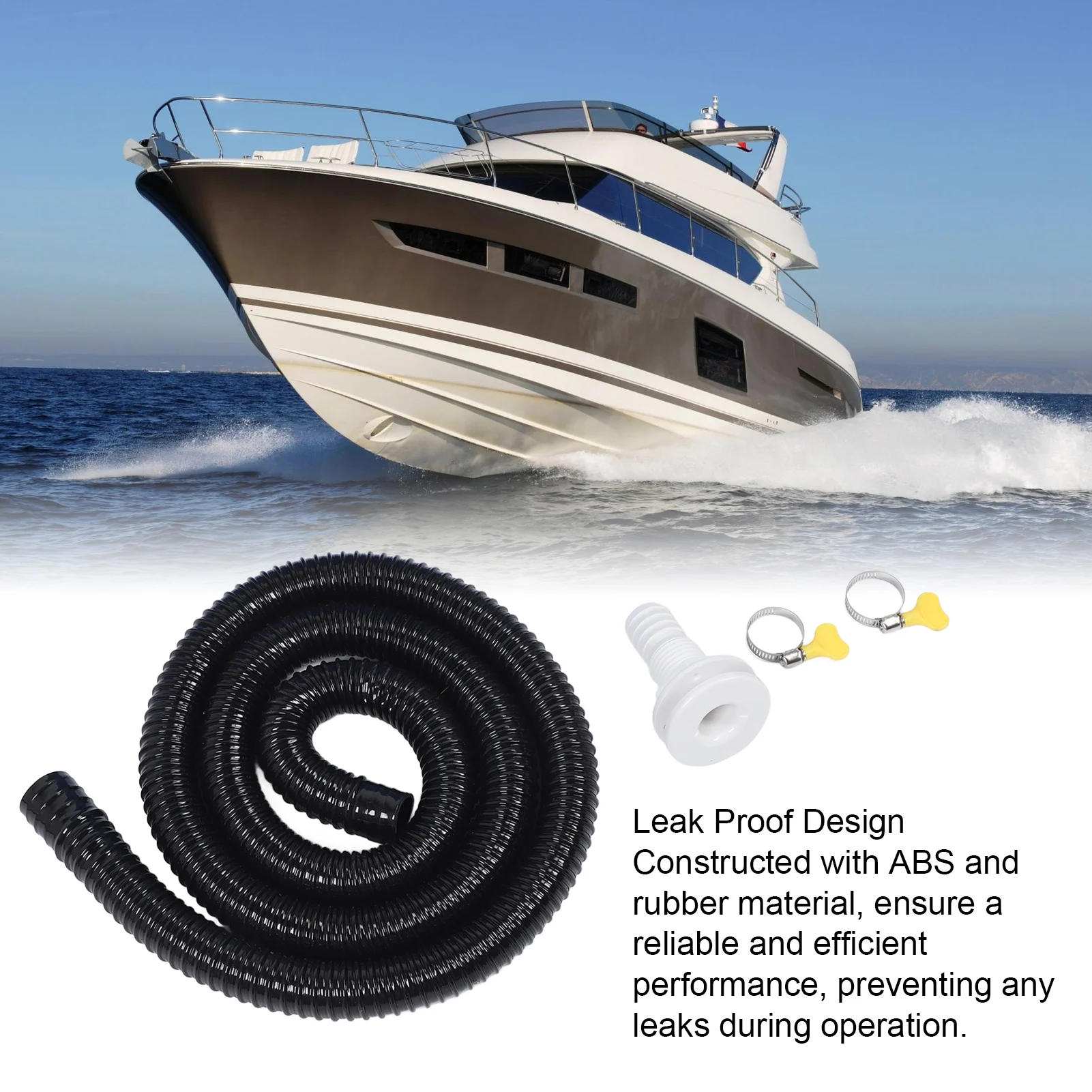 Better Boat 1-1/8” Bilge Pump Hose Kit – Includes Hose Adapter & Thru-Hull Fitting