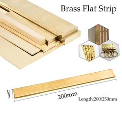 Brass Flat Bar Plate Strip - Multiple Lengths & Thickness Options - 2x10x200mm 1pcs