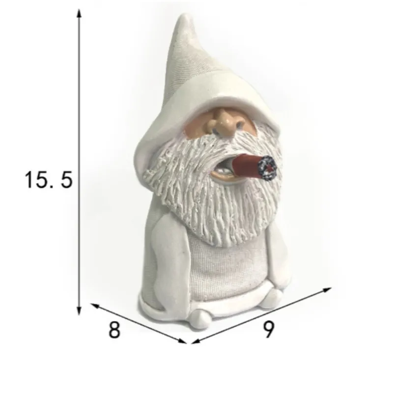 Naughty Smoking Bearded Dwarf Garden Sculpture Ornament Gnome Statue Indoor Outdoor Figurine