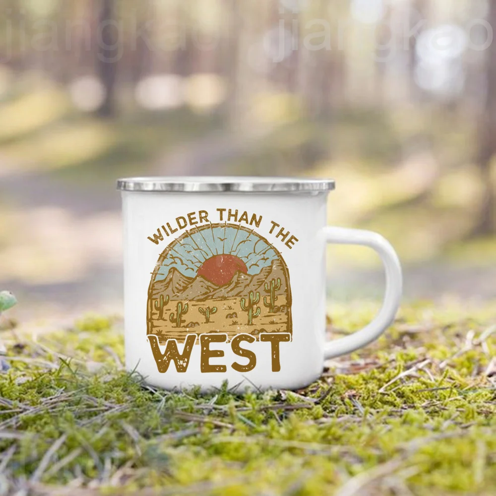 MAXIKIWI - Tazza da campeggio smaltata resistente per caffè o