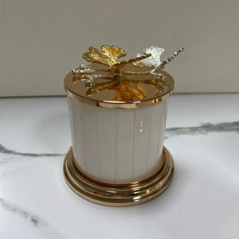 Creative Metal Butterfly Storage Jar Jewelry Cotton Swab Box Home Scented Candle Jar Nut Candy Box Crafts Home Decoration Modern 4