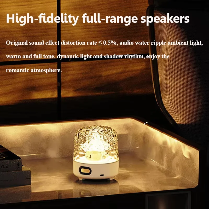 Hi Fi Wireless Surround Sound Bluetooth Speakers Subwoofer Touch Creative Water Ripple Atmosphere Light Music Player with Remote
