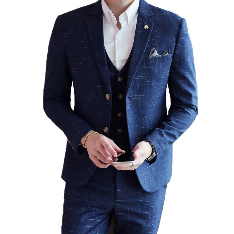 最も激安 ジャケット ベスト パンツ ファッションブティックチェック柄フォーマルビジネスメンズスーツ新郎ウェディングドレスハイエンドブランドステージ男性スーツ オンラインショップ Prietosroofing Com