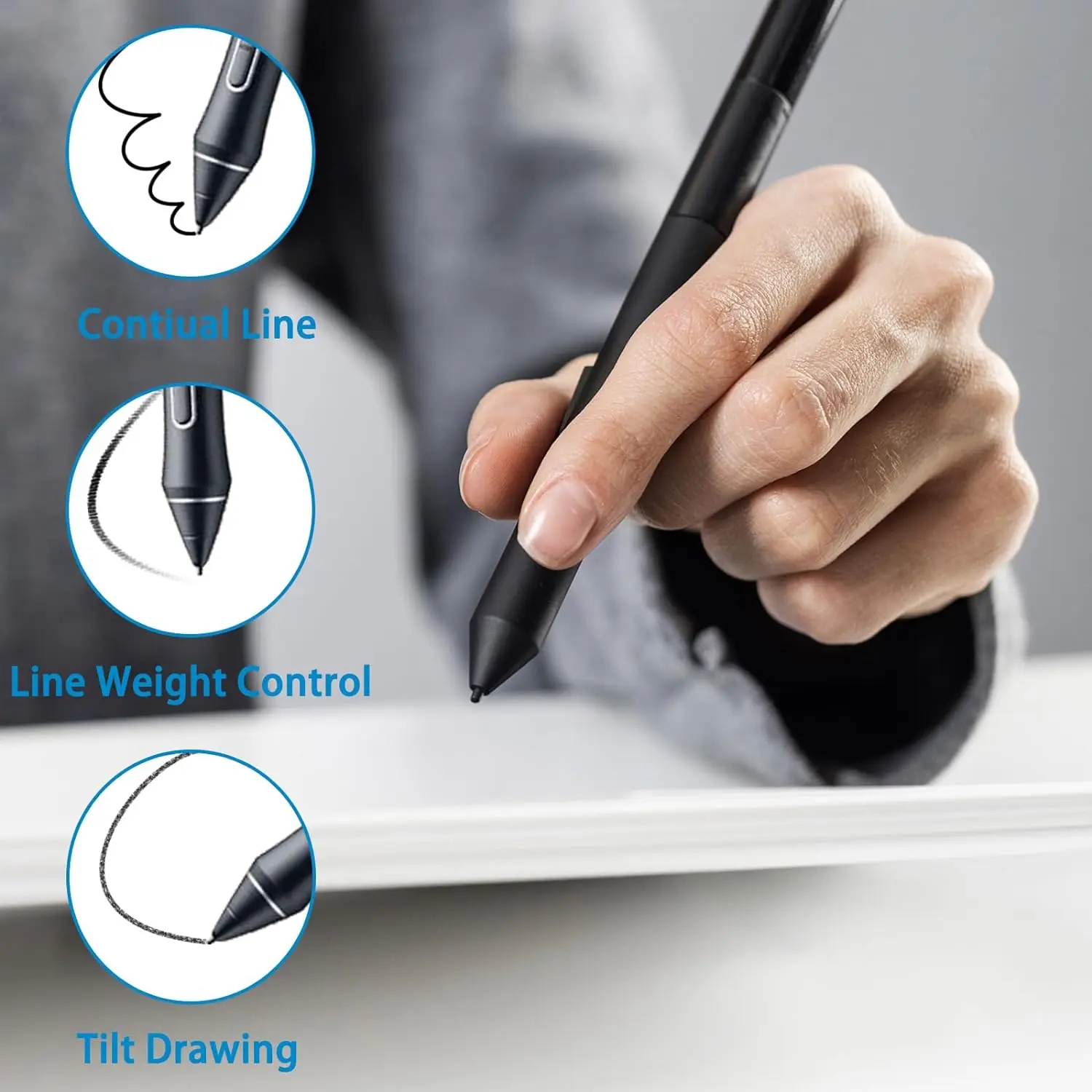 Standard Pen Nibs for WA-COM, 10 Pcs Black Replacement Refill Pen Tips for  Intuos Pro,for IMobileStudio Pro (with Removal Ring) 3