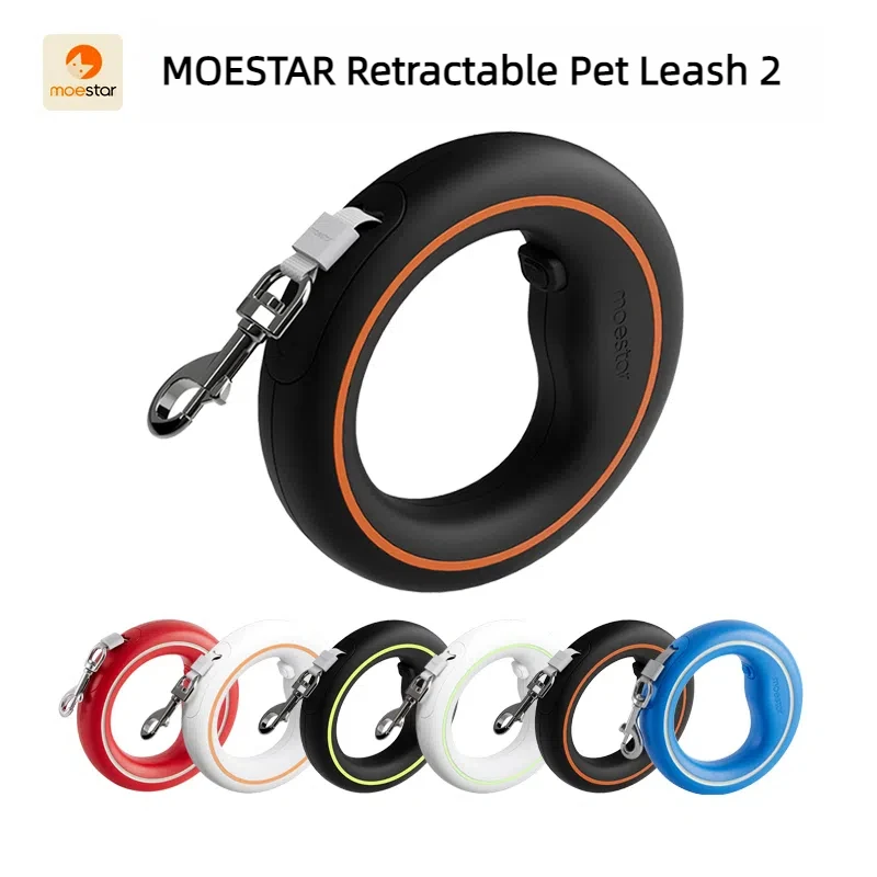 Retractable Pet Leash Youpin MOESTAR Retractable Pet Leash 2 Air 180g Dog Traction Rope 3M Length for Max 30KG Pet Withstand Max 950N Tensile Force