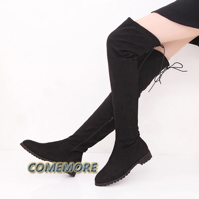 Korean Style Women's Boots Over The Knee Suede Thigh High Long Boots Winter Shoe for Women High Female Shoe Christmas Gift