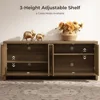 TV Stand for Living Room Rattan Entertainment Center for Bedroom with 4 Rattan Cabinets Farmhouse Television Stands 4