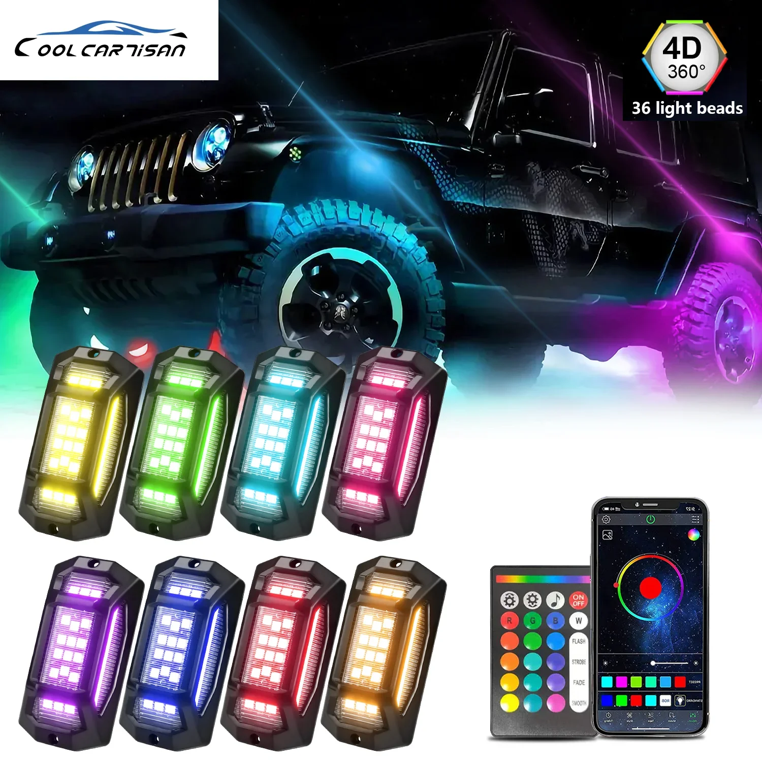 4/6/8 in 1 New LED Car LED Symphony Ambient Light Ambient Holding PCB Flexible