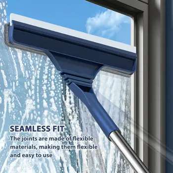 2 in 1 Window Mesh Screen Brush Window Cleaner Magic Broom Wiper Telescopic Long Handle Window Mop Squeegee Wiper Cleaning Tool 1
