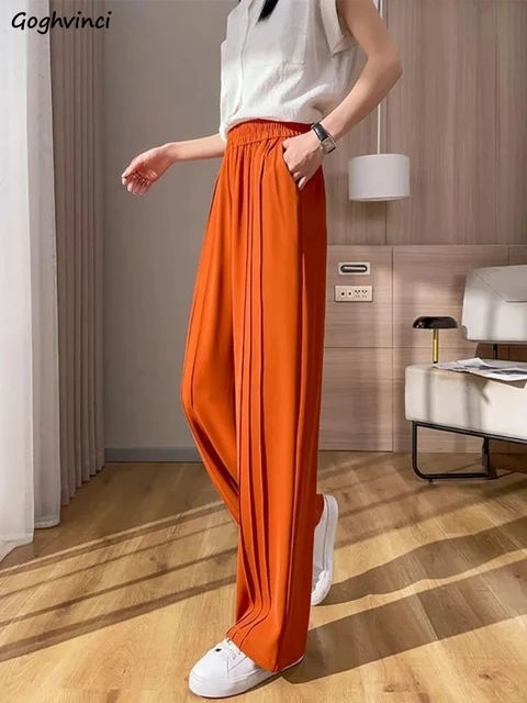 Suit Pants Woman Blue High Waist Wide Leg Pants Women Casual Spring Summer  Women Pants Office Fashion Loose Suit Trousers Women