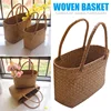 Home Shopping Basket Hand Vegetable Basket Decorative Woven Basket Flower Arrangement Basket Imitating Rattan Picnic Bag 3