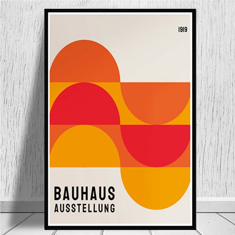 Japan Bauhaus Exhibition Modern Geometric Abstract Poster