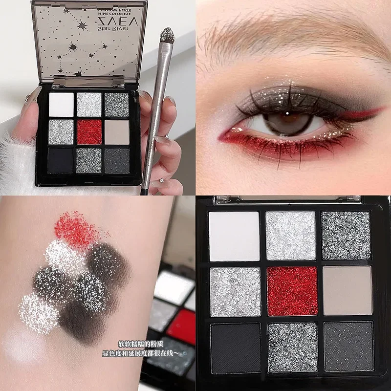 Eye Shadow Palette 9 Colors Pearl Cold Dark Color Makeup Eyeshadow Lasting Waterproof Glitter Eye Shadow eye shadow,eye shadow plate