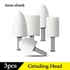 3PCS 6mm Handle 80Grit Wheel Head Abrasive Mounted Stone White Corundum Grinding Head Stone Wheel For Electric Grinder