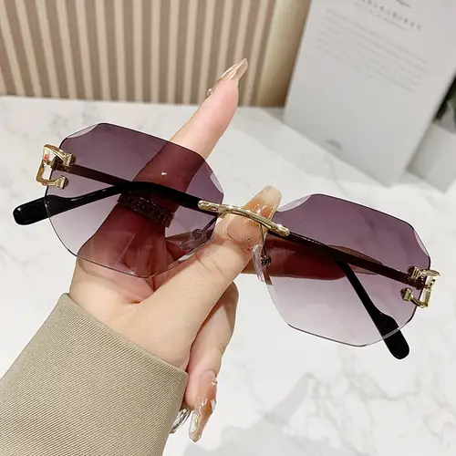 y2k Rimless Irregular Square Sunglasses Women Luxury Brand Design Vintage Punk Popular Metal  Men Sun Glasses UV400 - Image 8