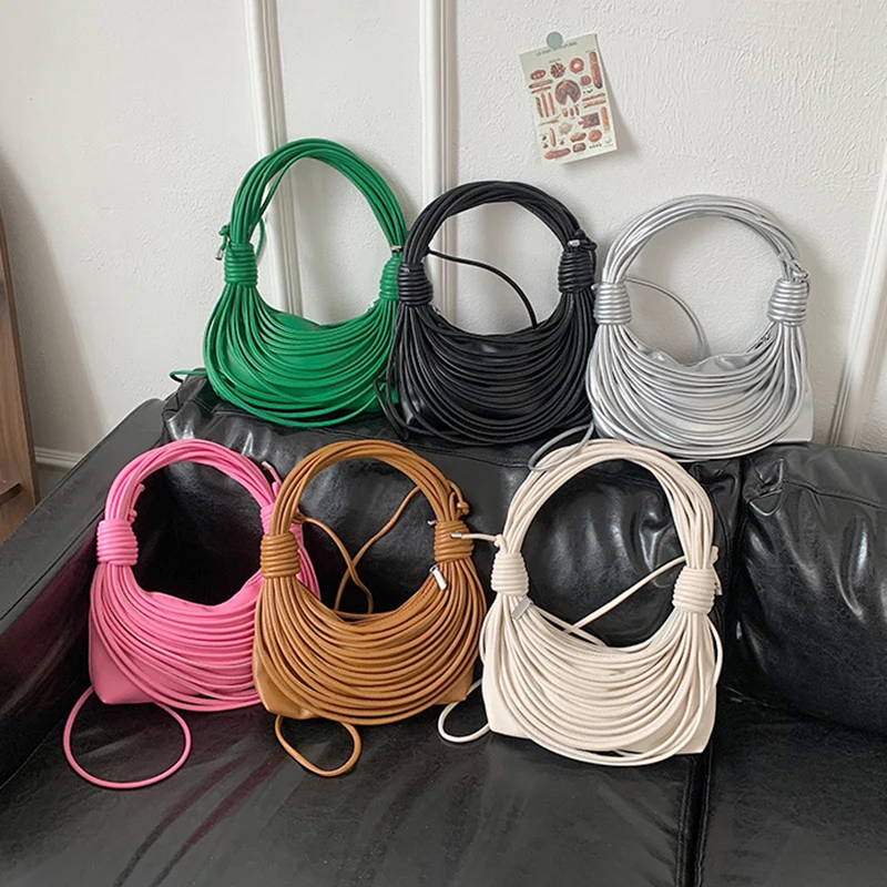 Women's Bags Texture Dinner Wallet Clutch Bag Wire Harness Knotting Single Shoulder Crossbody Bag Designer Purses and Handbags